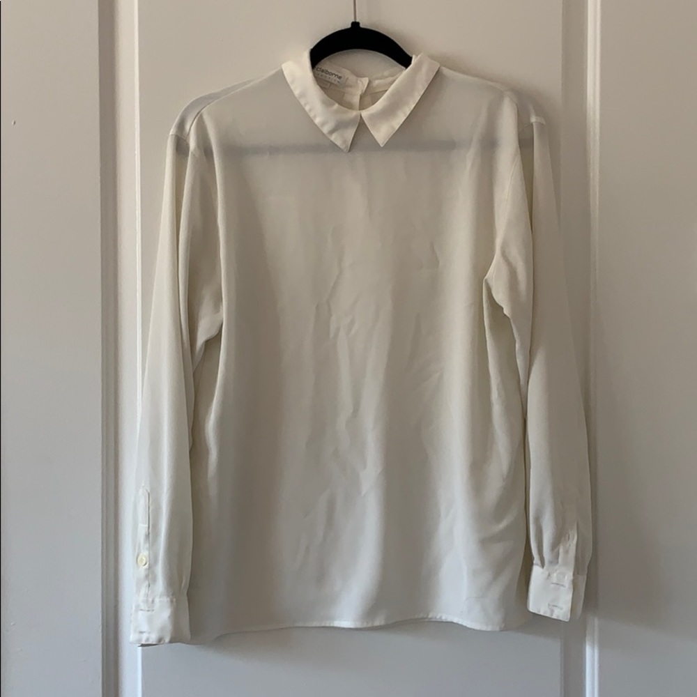 Vintage High-Necked Long Sleeve Blouse